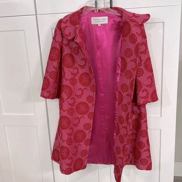 Trina Turk Floral Jacqaurd Jacket - EUC - 6 - Picture 5 of 6